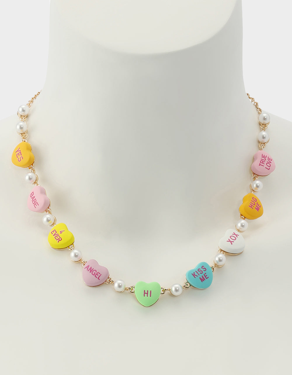Betsey Johnson SWEETHEART COLLAR NECKLACE MULTI Women's Valentine's Day Candy Hearts Necklace