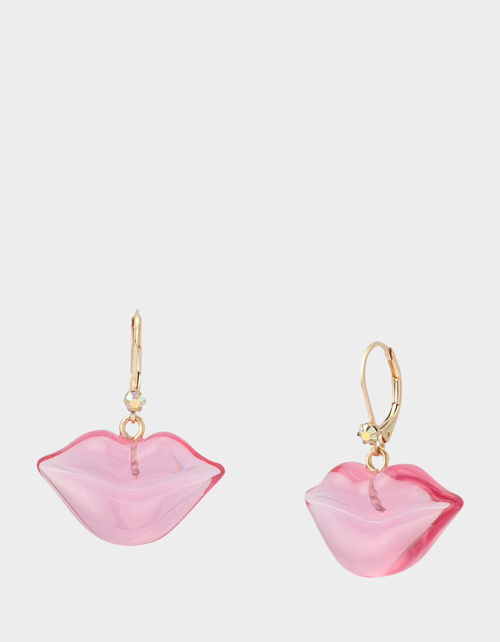 Betsey Johnson LIPS LEVER BACK EARRINGS PINK Women's Valentine's Day Drop Lips Earrings