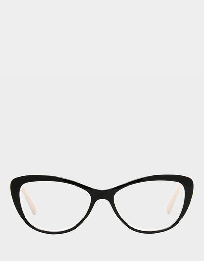 Betsey Johnson EFFORTLESS CHIC CAT EYE READING GLASSES BLACK Women's Black Nude Cat Eye Reading Glasses
