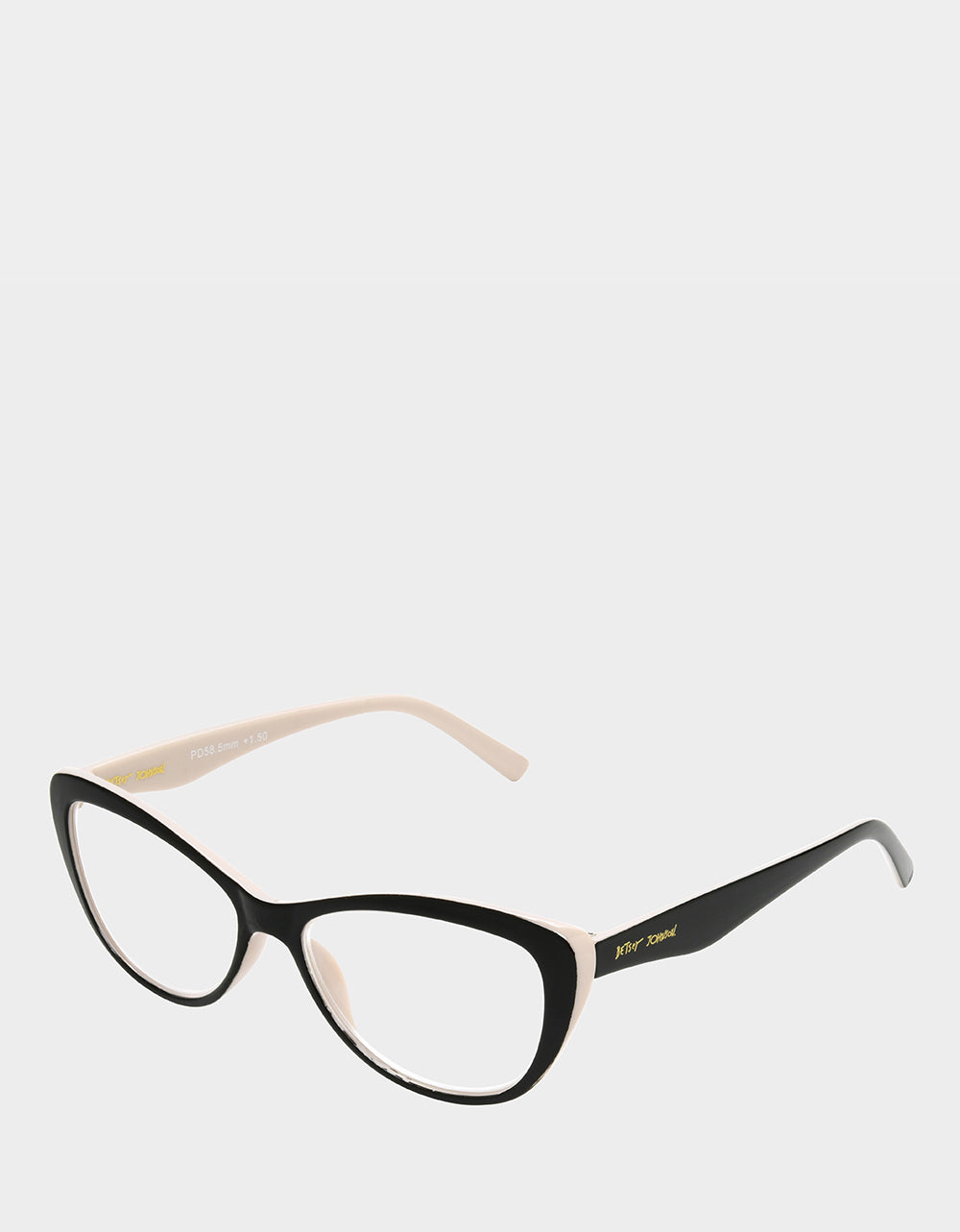 Betsey Johnson EFFORTLESS CHIC CAT EYE READING GLASSES BLACK Women's Black Nude Cat Eye Reading Glasses