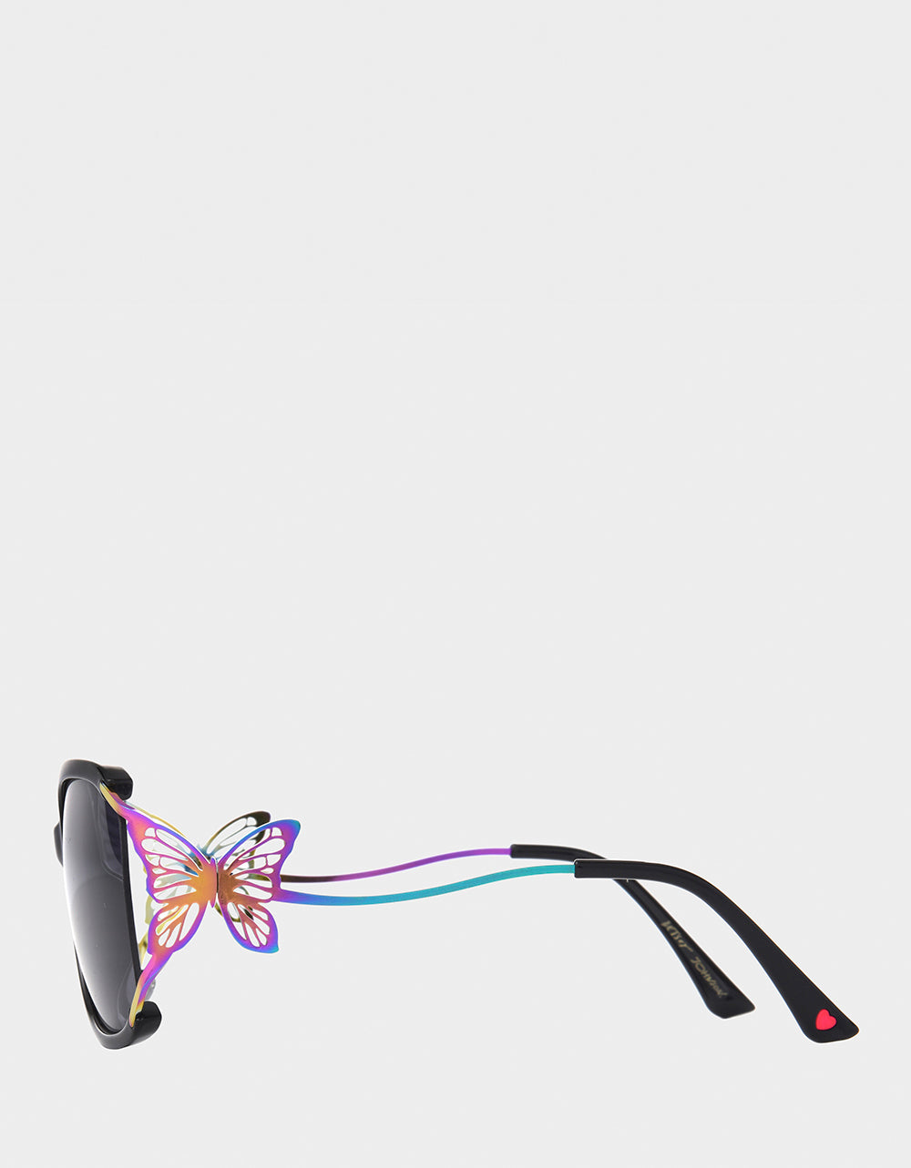 Betsey Johnson BLAZING STAR SUNGLASSES BLACK Women's Black Rainbow Butterfly Sunglasses