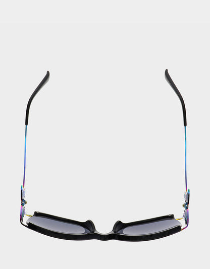 Betsey Johnson BLAZING STAR SUNGLASSES BLACK Women's Black Rainbow Butterfly Sunglasses