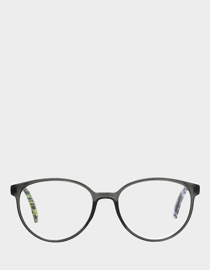 Betsey Johnson CAREFREE DAYS ROUND READING GLASSES LIGHT GREY Women's Round Grey Pastel Reading Glasses