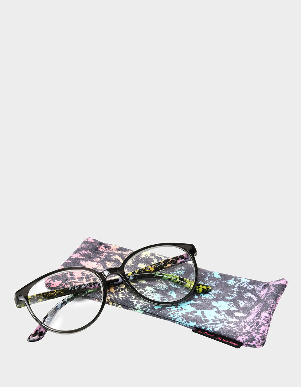Betsey Johnson CAREFREE DAYS ROUND READING GLASSES LIGHT GREY Women's Round Grey Pastel Reading Glasses