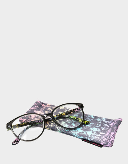 Betsey Johnson CAREFREE DAYS ROUND READING GLASSES LIGHT GREY Women's Round Grey Pastel Reading Glasses