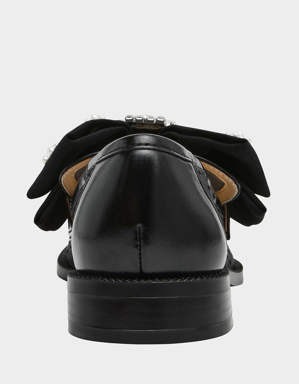 Betsey Johnson SETH BLACK Women's Mesh Pearl Bow Slip-On Loafer