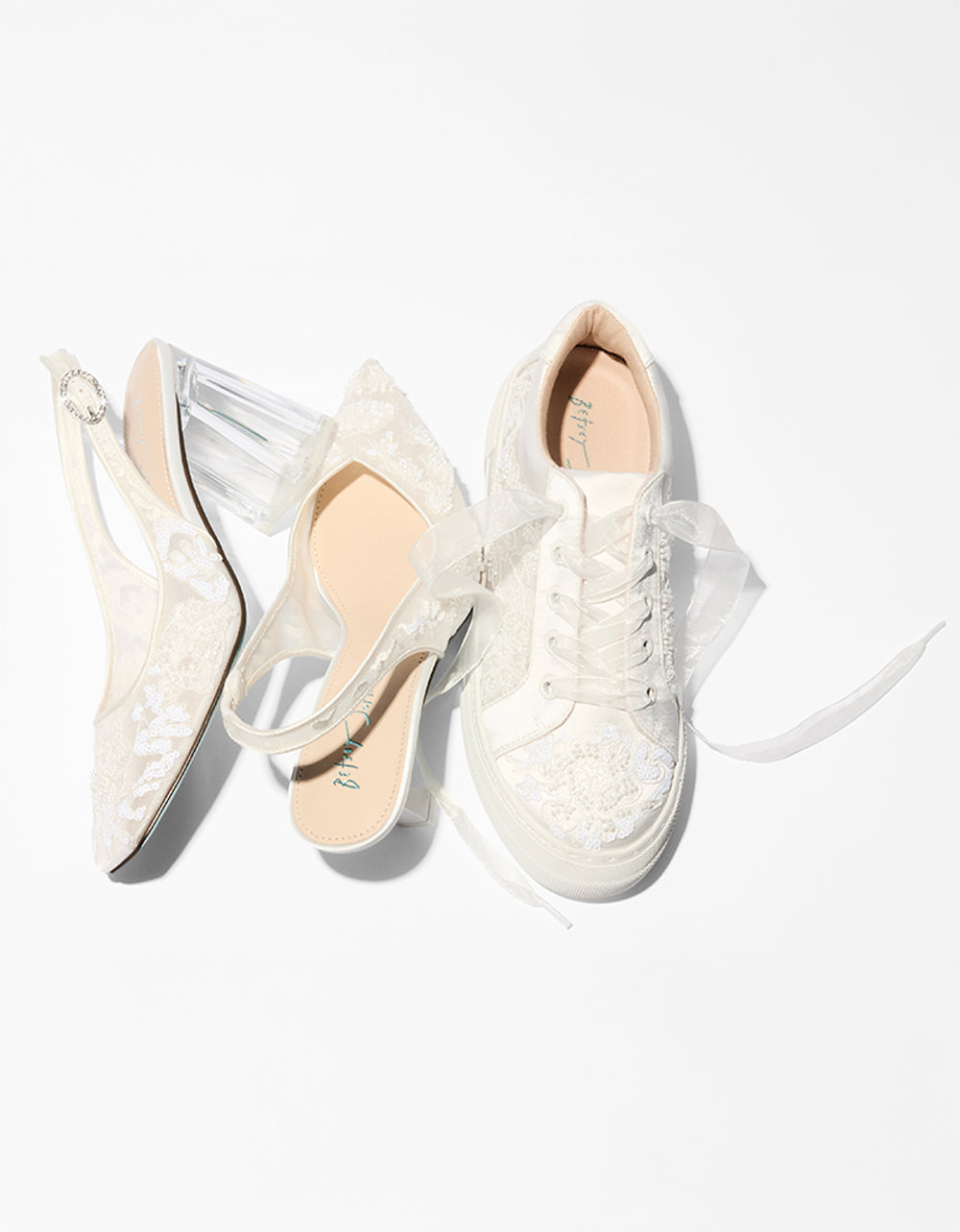 Betsey Johnson THEAA IVORY Platform Low-Top Lace-Up Sneakers