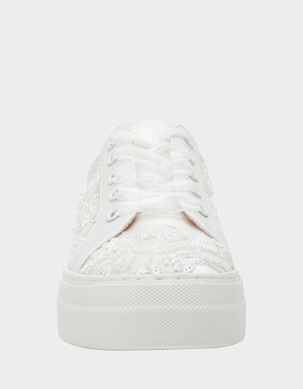 Betsey Johnson THEAA IVORY Platform Low-Top Lace-Up Sneakers