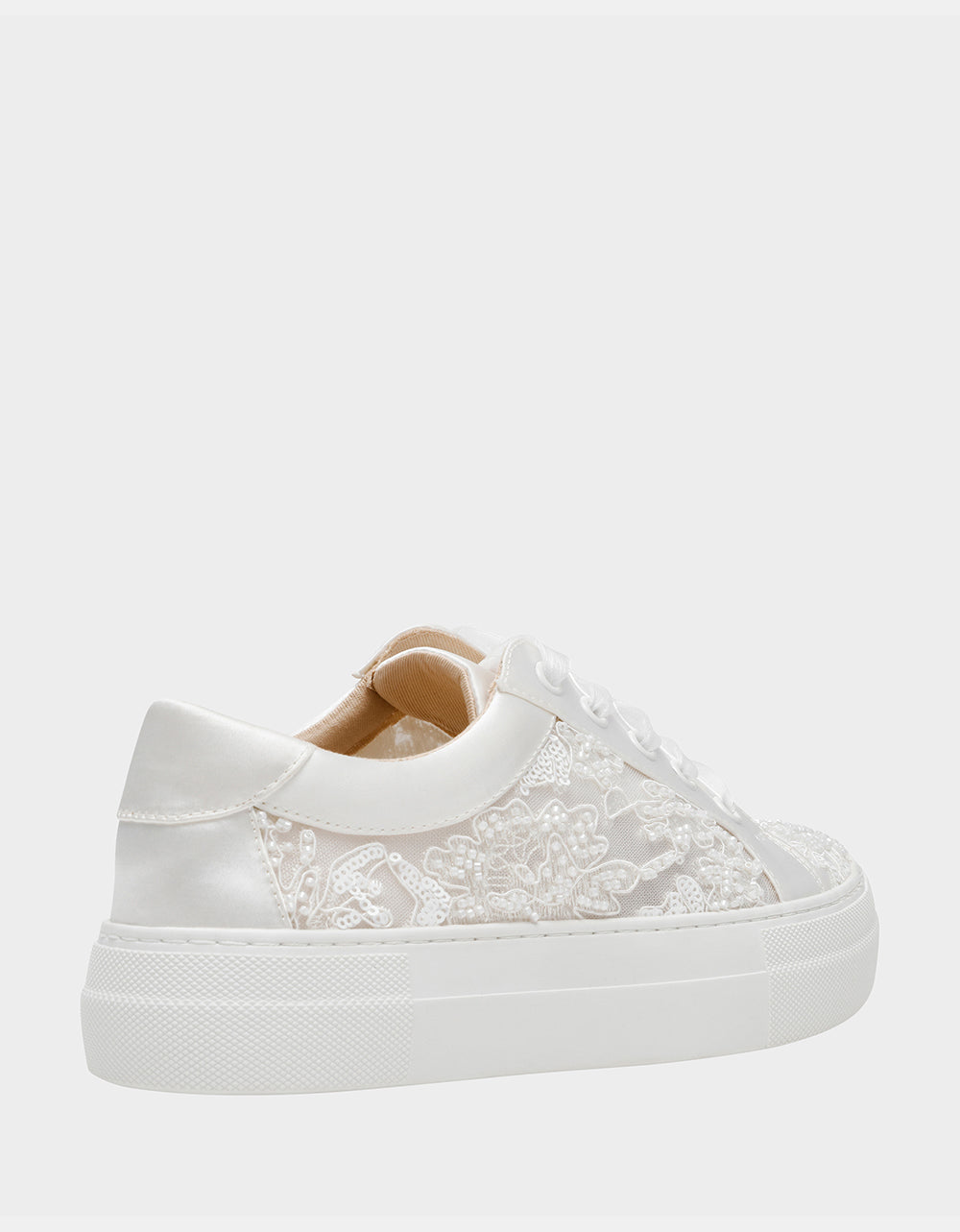 Betsey Johnson THEAA IVORY Platform Low-Top Lace-Up Sneakers