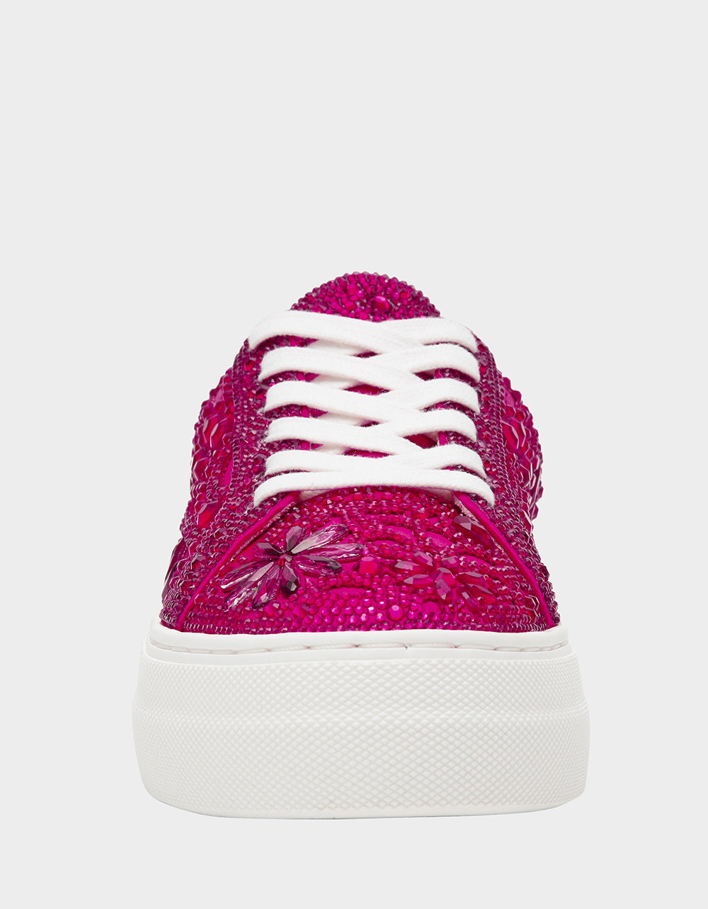Betsey Johnson REILY Fuchsia Platform Low-Top Lace-Up Rhinestone Women's Sneaker