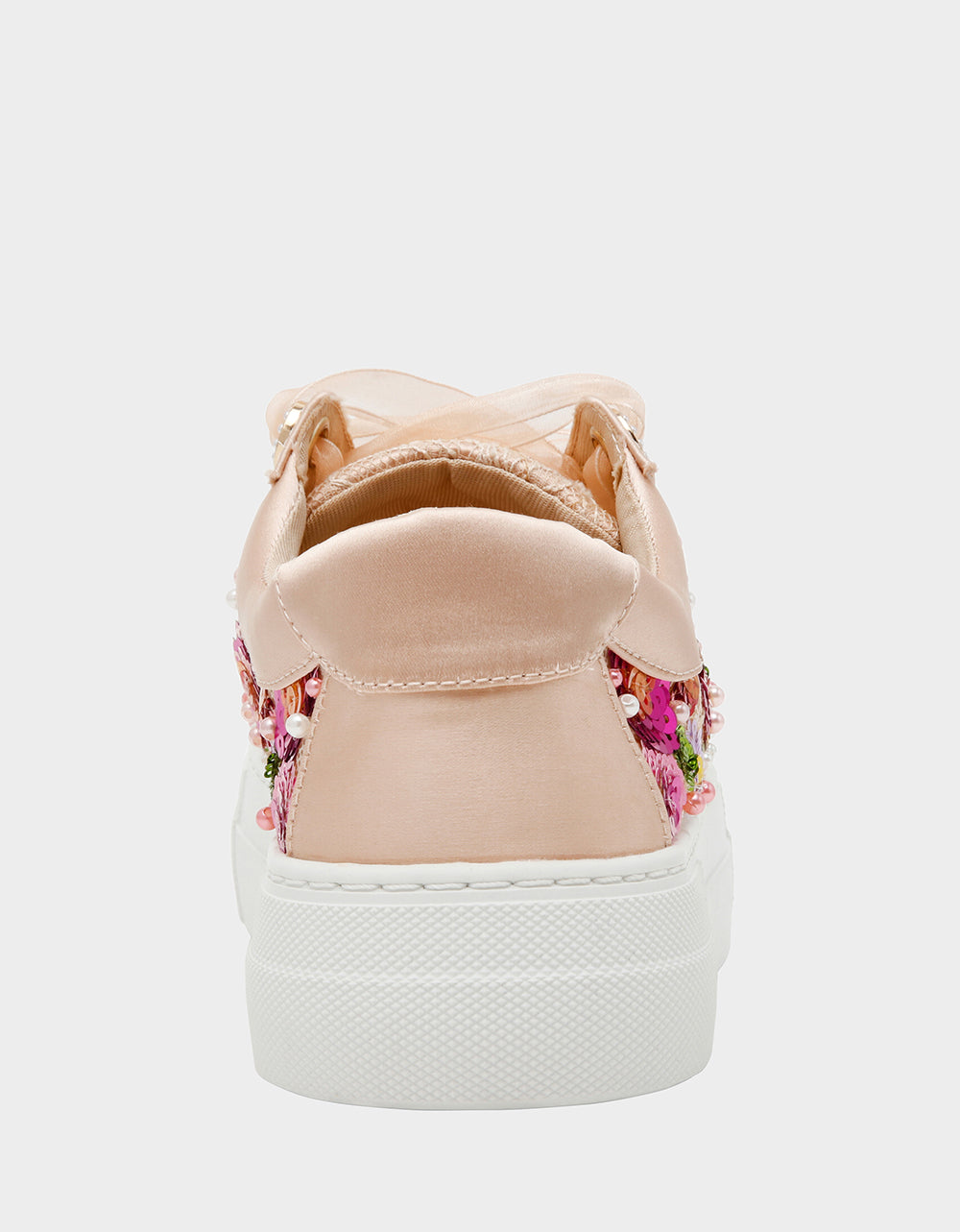 Betsey Johnson BONNY Nude Floral Sequin Mesh Floral Platform Low-Top Women's Sneaker