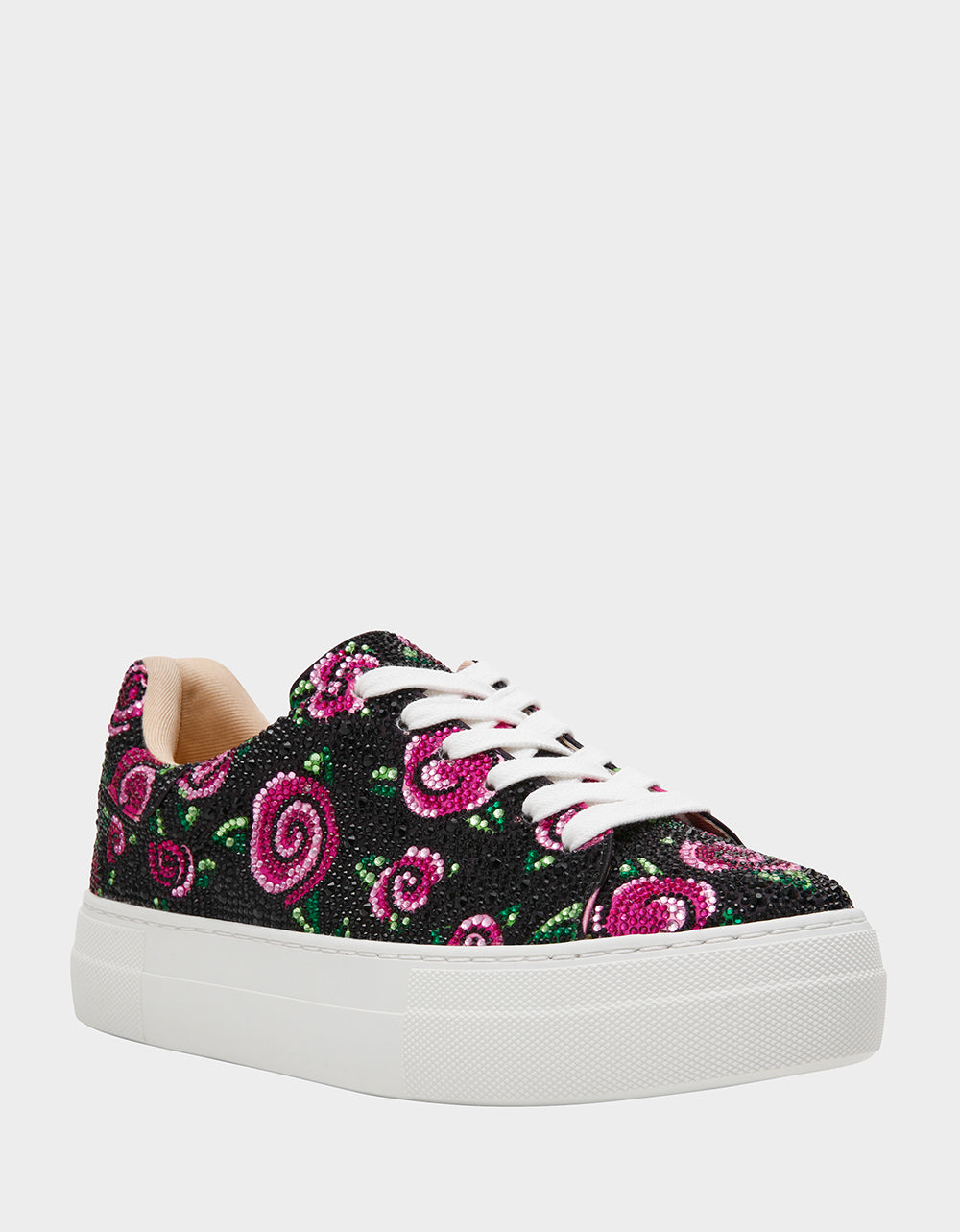 Betsey Johnson SIDNY BLACK ROSE Women's Tennis Sneaker