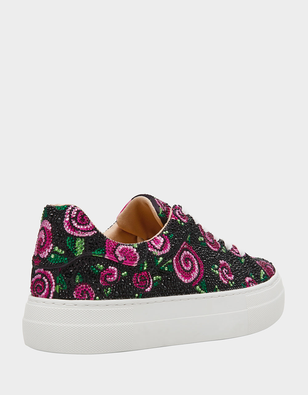 Betsey Johnson SIDNY BLACK ROSE Women's Tennis Sneaker