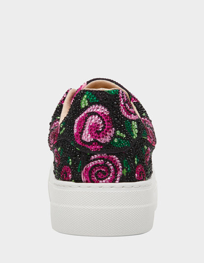 Betsey Johnson SIDNY BLACK ROSE Women's Tennis Sneaker