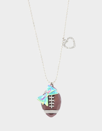 Betsey Johnson THE BIG GAME BUNDLE Women's Football Rhinestone Sneakers, Earrings, and Necklace Set