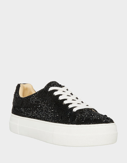 Betsey Johnson SB-SIDNY BLACK Rhinestone Sneaker