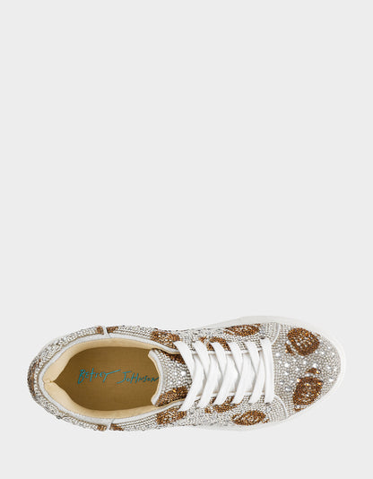 Betsey Johnson SIDNY SILVER FOOTBALL Women's Football Sneaker