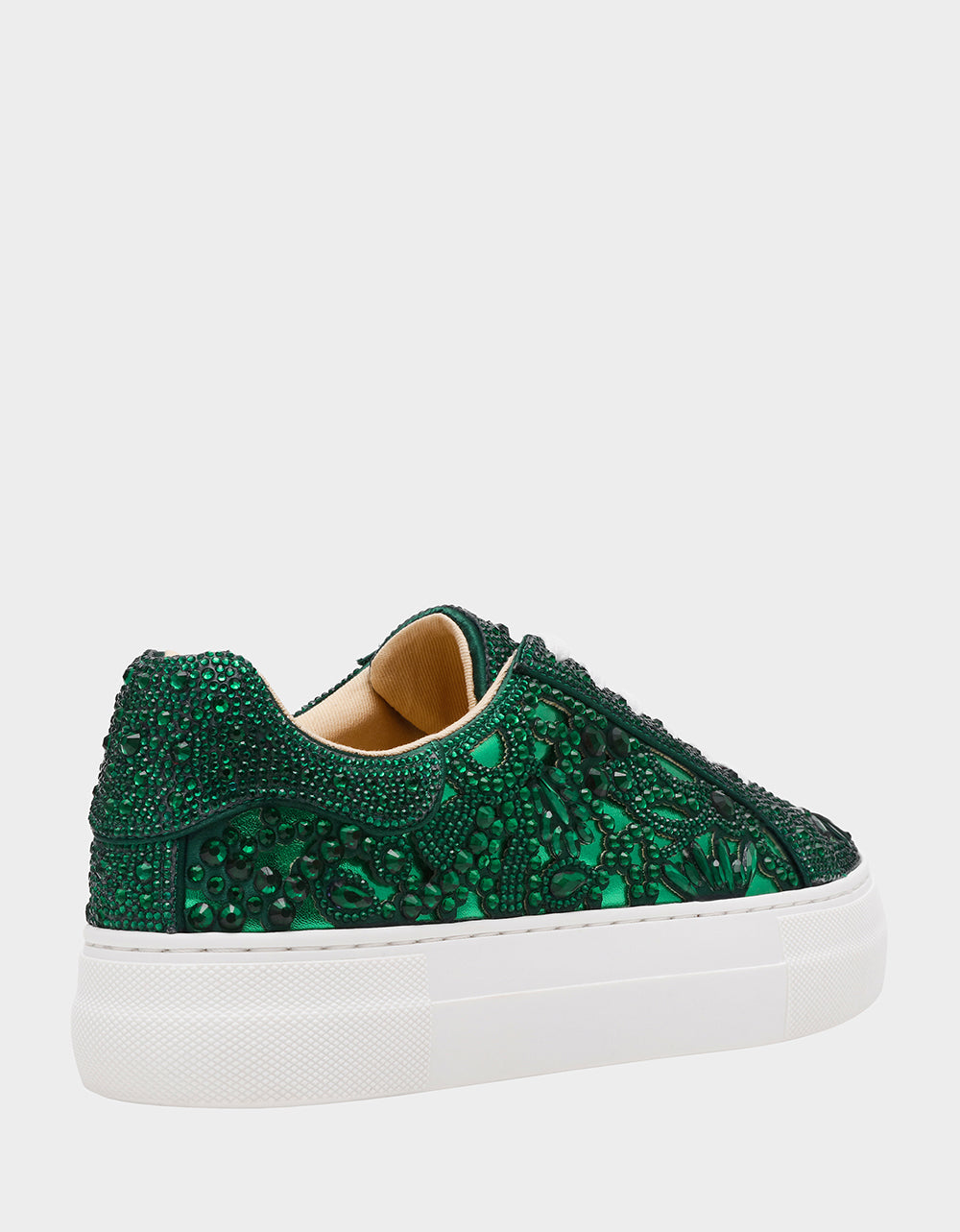 Betsey Johnson REILY EMERALD Platform Low-Top Lace-Up Rhinestone Women's Sneaker