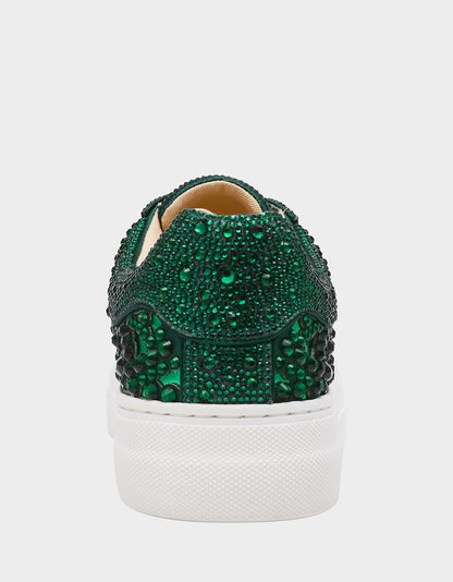 Betsey Johnson REILY EMERALD Platform Low-Top Lace-Up Rhinestone Women's Sneaker