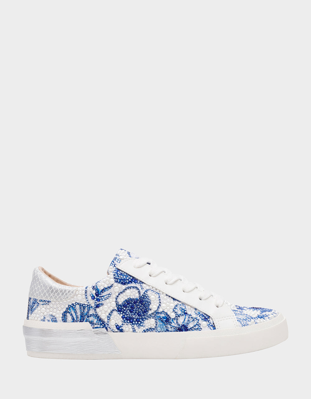 Betsey Johnson DAMON WHITE/BLUE FLORAL Women's Blue Floral Sneaker