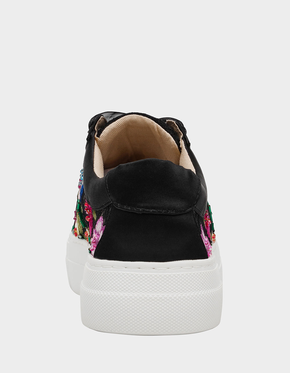 Betsey Johnson JAYLA BLACK MULTI FLORAL Platform Low-Top Lace-Up Sneaker