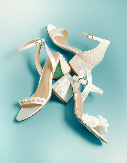 Betsey Johnson KAMI PEARL Block Heel Open Toe Women's Heel