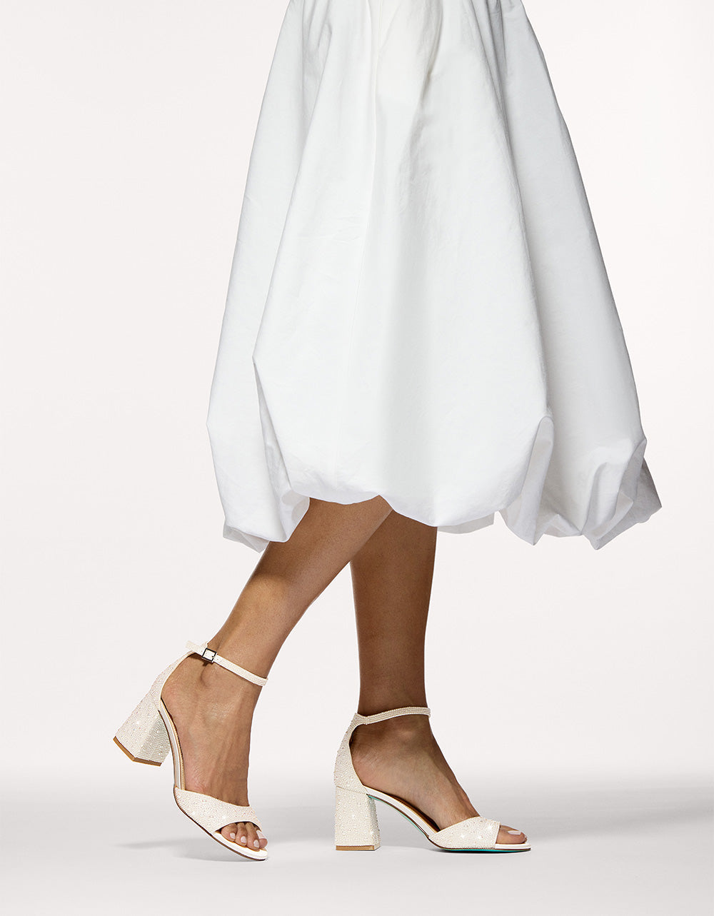 Betsey Johnson KAMI PEARL Block Heel Open Toe Women's Heel
