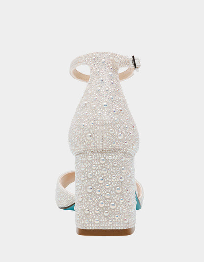 Betsey Johnson KAMI PEARL Block Heel Open Toe Women's Heel
