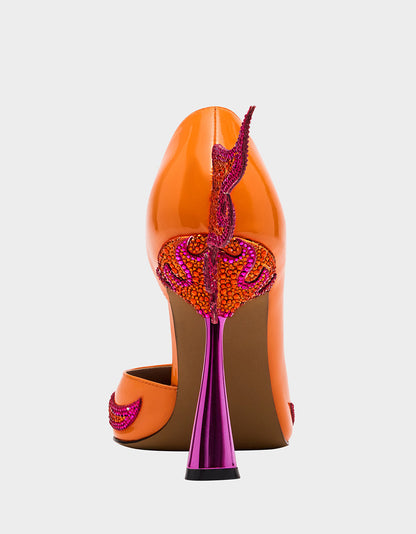 Betsey Johnson PHOENIX ORANGE MULTI Pointed-Toe Pump Women's Heel