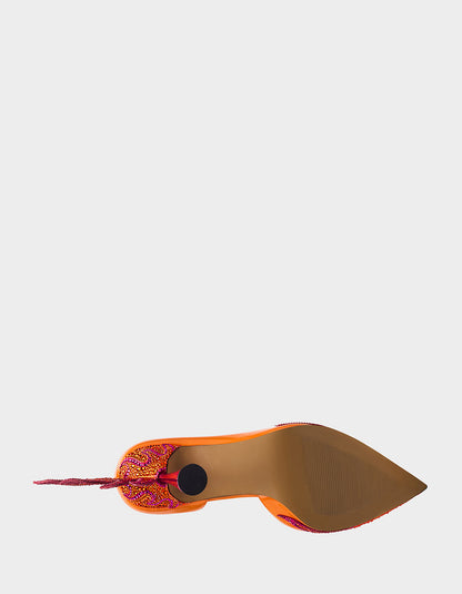 Betsey Johnson PHOENIX ORANGE MULTI Pointed-Toe Pump Women's Heel