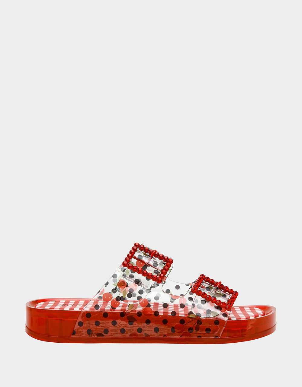 Betsey Johnson LANDIN RED MULTI Jelly Flatform Women's Sandal