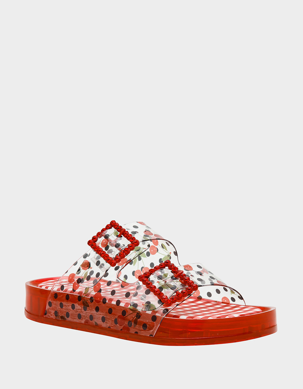 Betsey Johnson LANDIN RED MULTI Jelly Flatform Women's Sandal