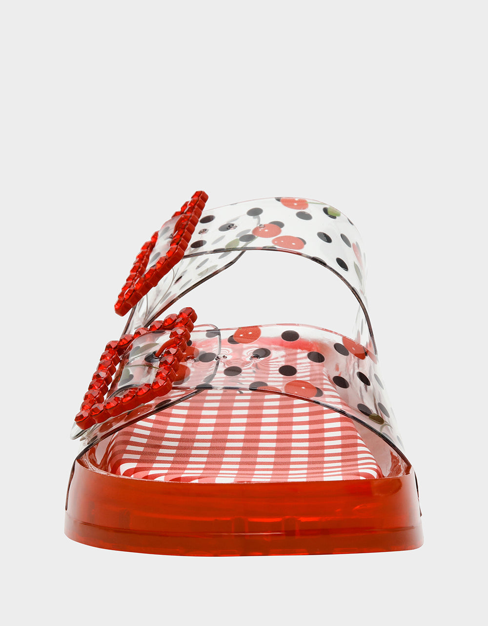Betsey Johnson LANDIN RED MULTI Jelly Flatform Women's Sandal