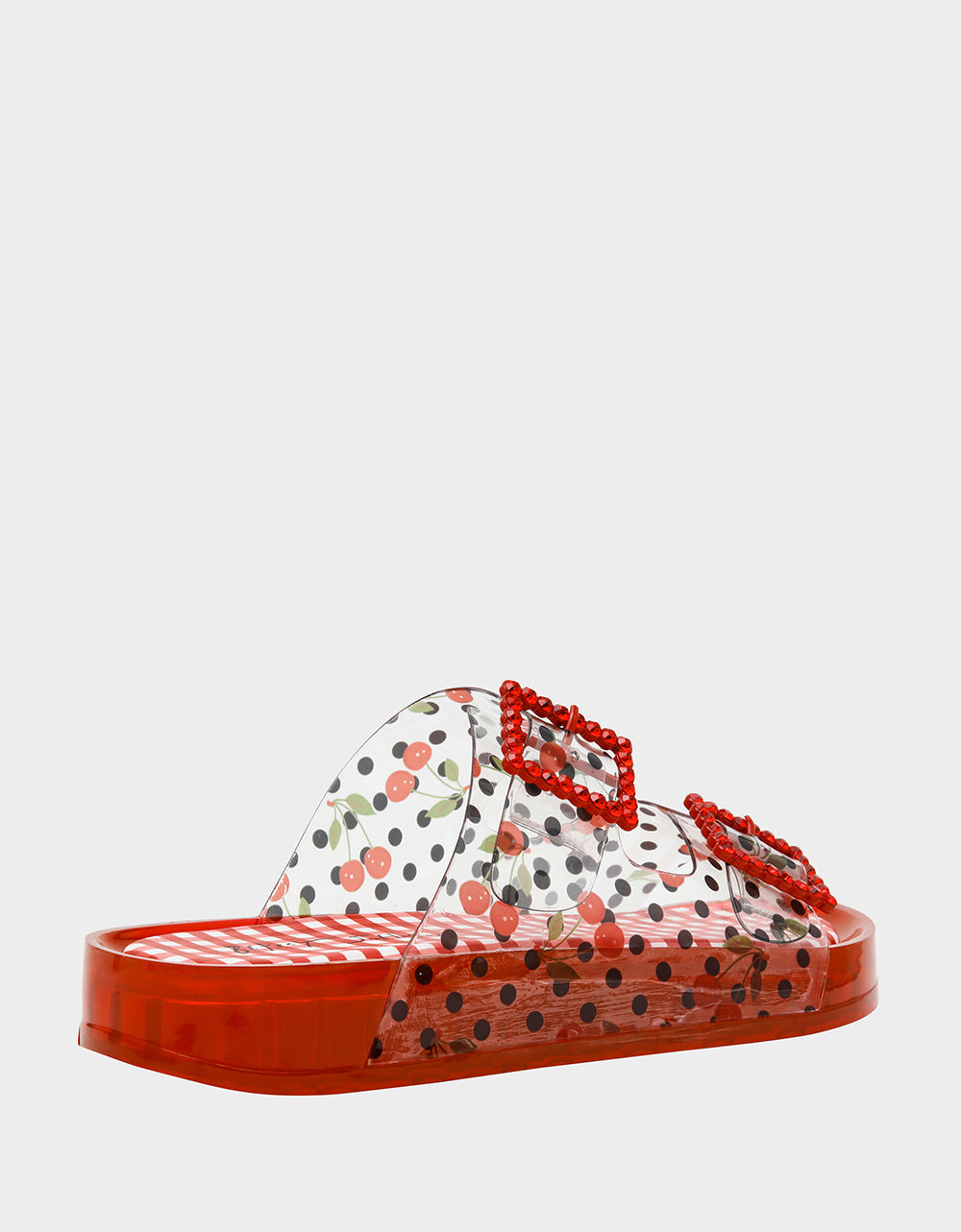 Betsey Johnson LANDIN RED MULTI Jelly Flatform Women's Sandal