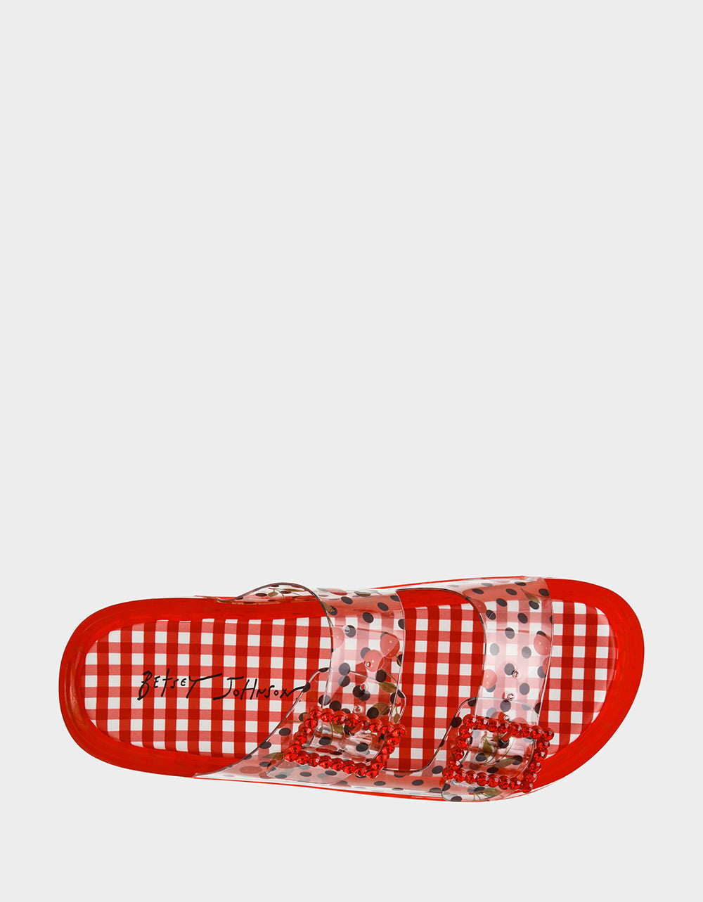 Betsey Johnson LANDIN RED MULTI Jelly Flatform Women's Sandal
