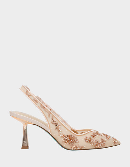 Betsey Johnson NIKKI BLUSH Slingback Pointed Toe Women's Heels