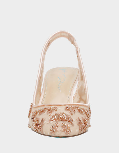 Betsey Johnson NIKKI BLUSH Slingback Pointed Toe Women's Heels