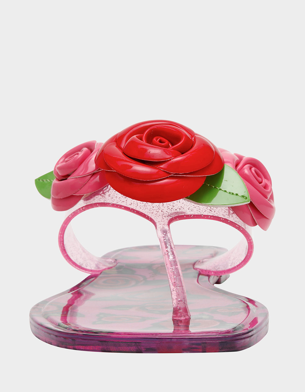 Betsey Johnson TREN01S5 FUSHIA ROSE Jelly Thong Strappy Women's Sandal