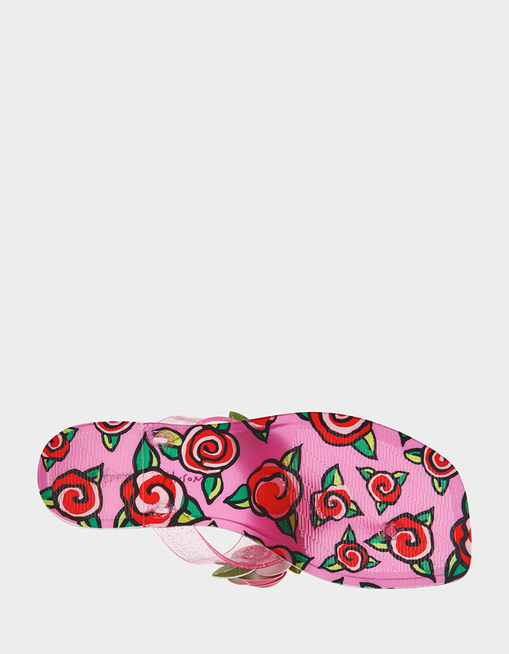 Betsey Johnson TREN01S5 FUSHIA ROSE Jelly Thong Strappy Women's Sandal