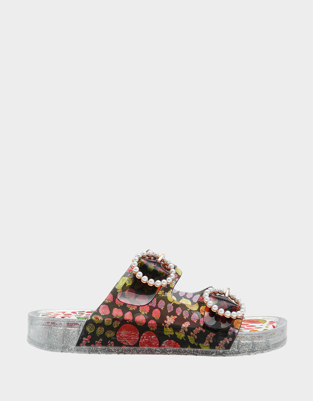 Betsey Johnson LANDIN BLACK MULTI Jelly Flatform Women's Sandal