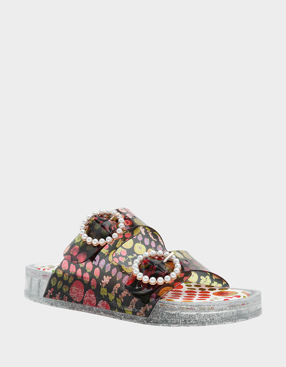 Betsey Johnson LANDIN BLACK MULTI Jelly Flatform Women's Sandal