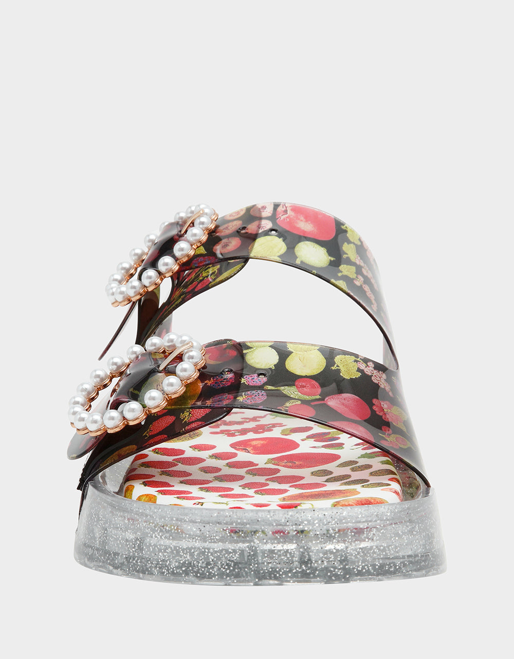 Betsey Johnson LANDIN BLACK MULTI Jelly Flatform Women's Sandal