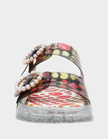Betsey Johnson LANDIN BLACK MULTI Jelly Flatform Women's Sandal
