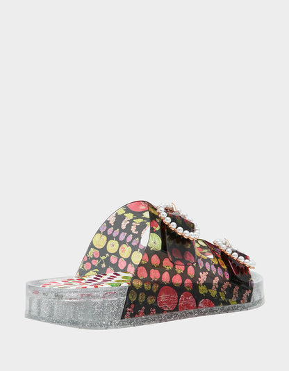 Betsey Johnson LANDIN BLACK MULTI Jelly Flatform Women's Sandal