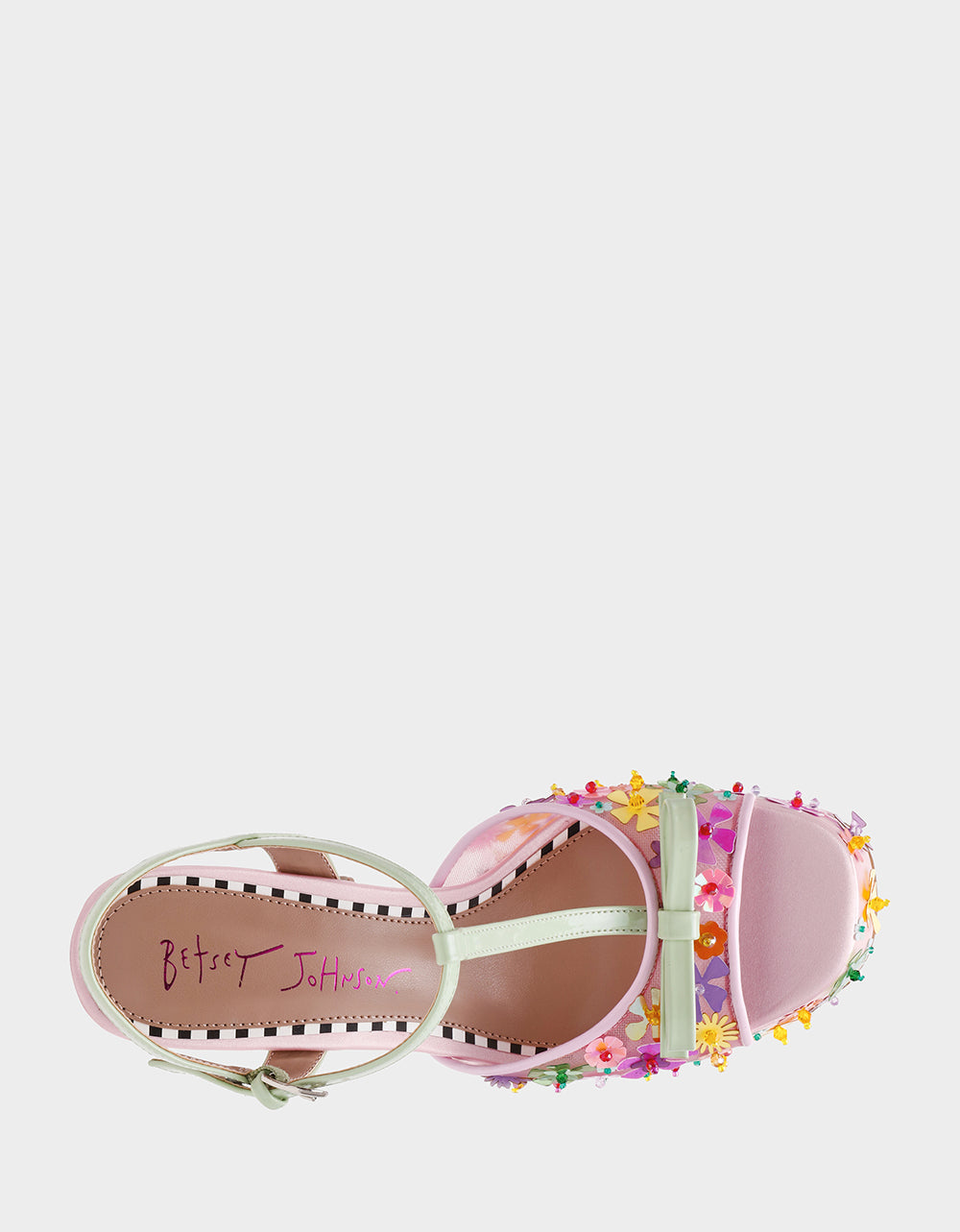Betsey Johnson MELODIE PINK MULTI Women's Platform Floral Heel Sandal