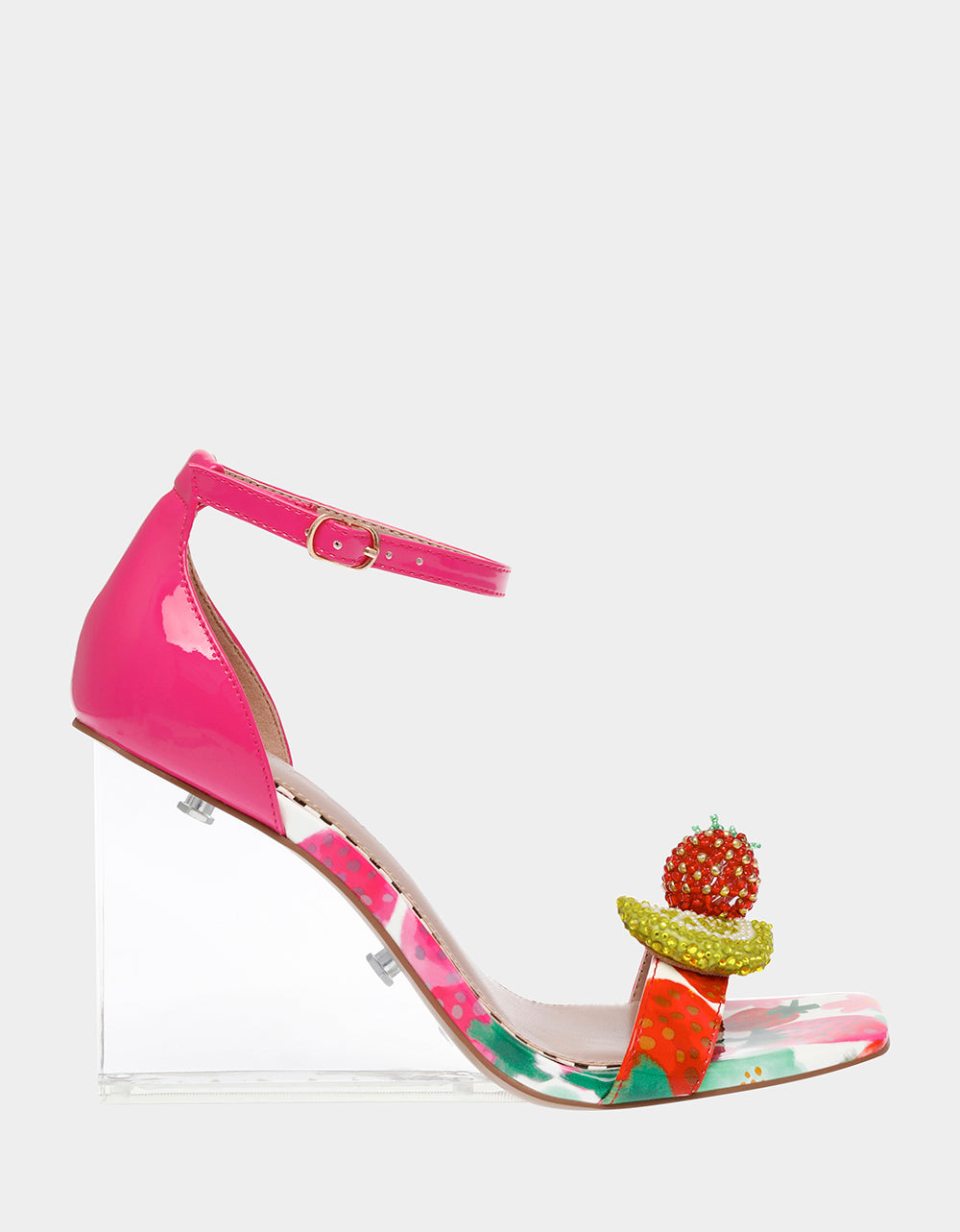 Betsey Johnson HARLEN BERRY MULTI Clear Wedge Heel