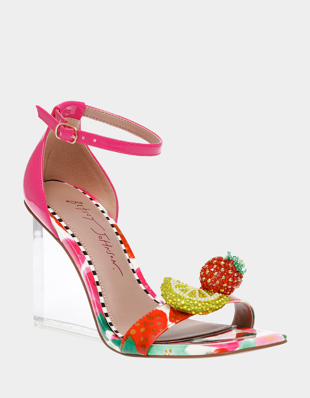 Betsey Johnson HARLEN BERRY MULTI Clear Wedge Heel