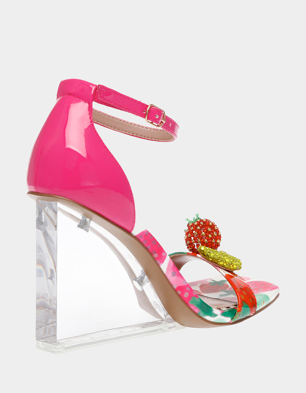Betsey Johnson HARLEN BERRY MULTI Clear Wedge Heel