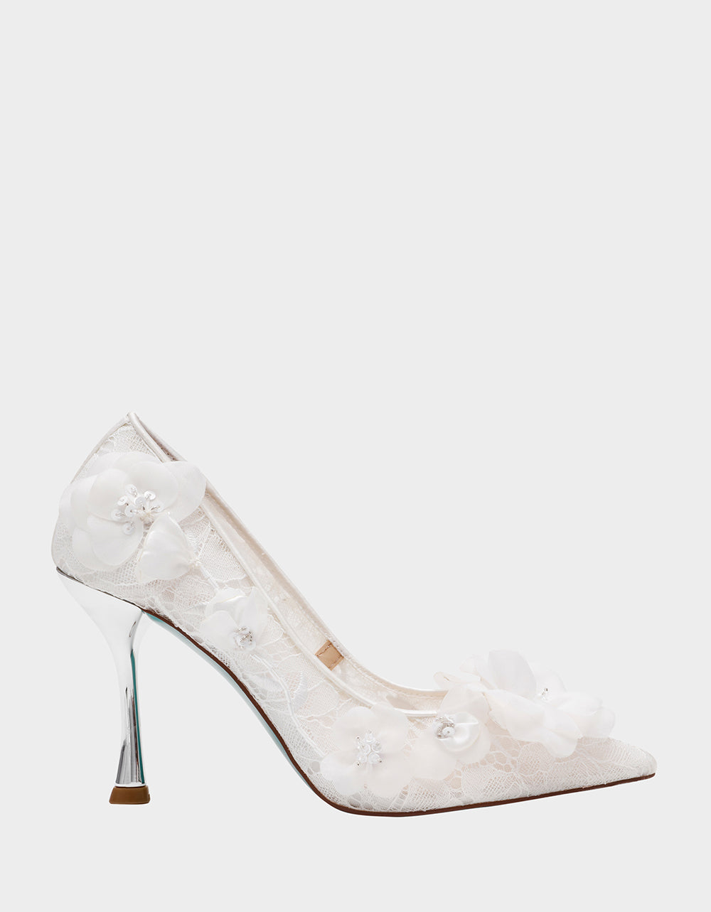 Betsey Johnson DARCY IVORY Women's High Stiletto Heel Floral Embellishments
