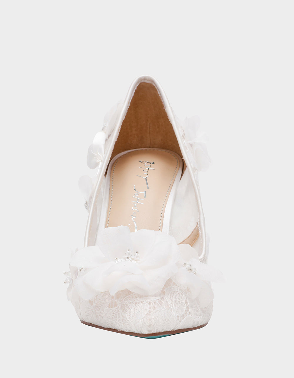 Betsey Johnson DARCY IVORY Women's High Stiletto Heel Floral Embellishments